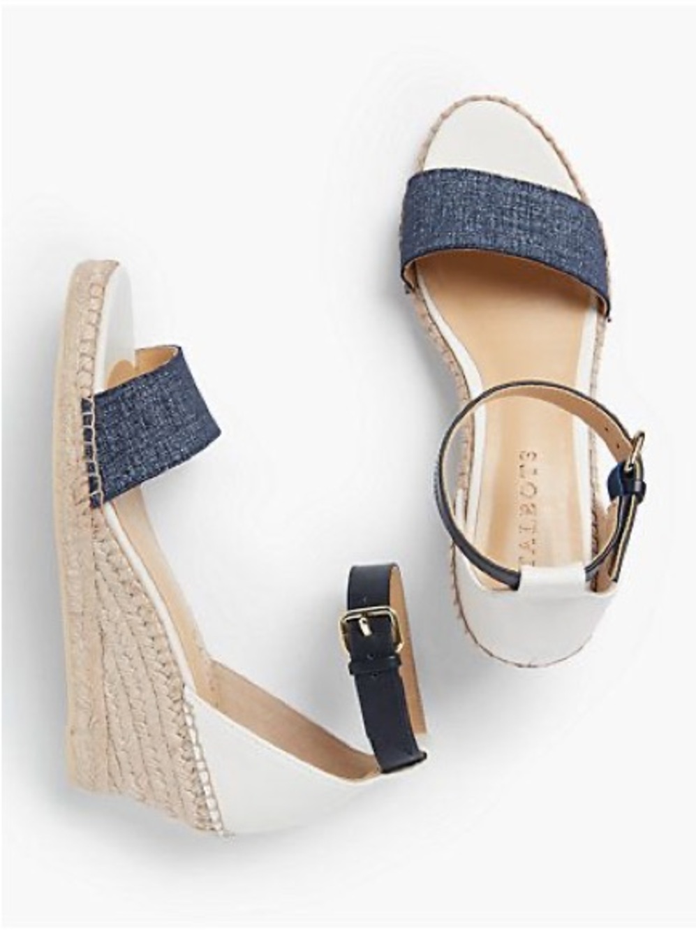 Talbots Lyndsay D’Orsay Espadrilles Wedge Sandals Size 9.5 Modern Classic Casual